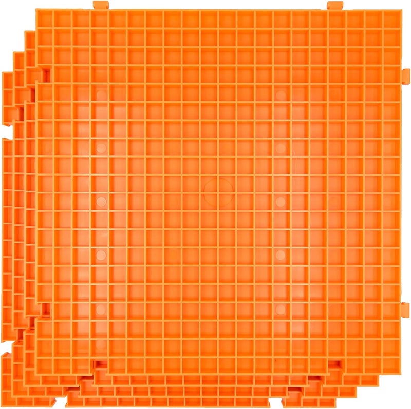 ARTKINGTO Stained Glass Cutting Mat, Solid Bottom Plastic Grid, Stained Glass Tools and Supplies, Orange, 4 Pack - Image 1